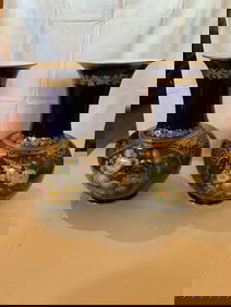 Old paris pair of darte vases