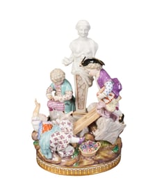 Meissen Porcelain Figural Group of the Swing