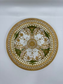 KPM Enameled Reticulated Porcelain Cabinet Plate