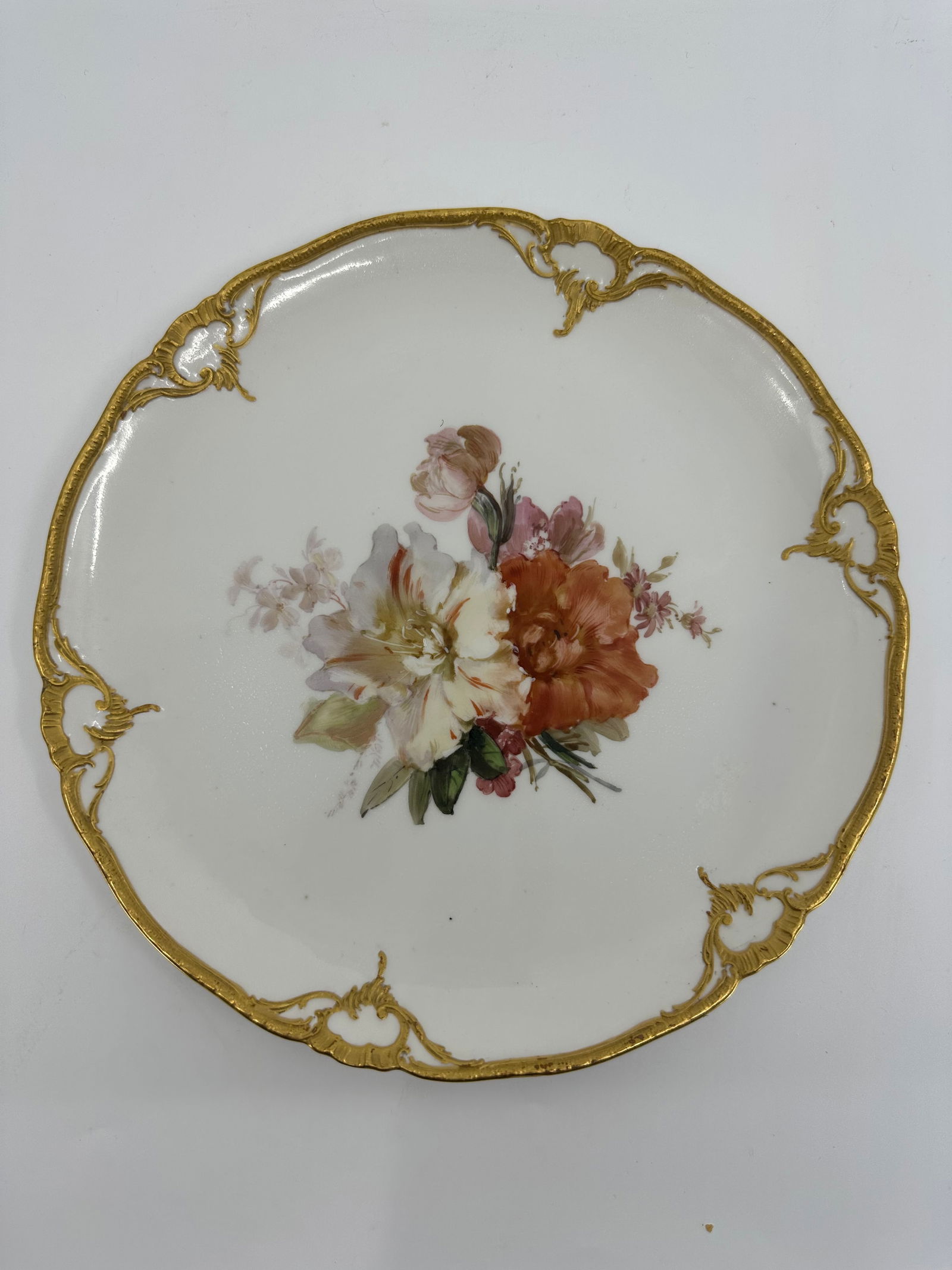 Antique KPM porcelain plate of flowers (1 of 3)