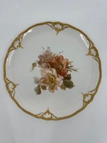 Antique KPM porcelain plate of flowers