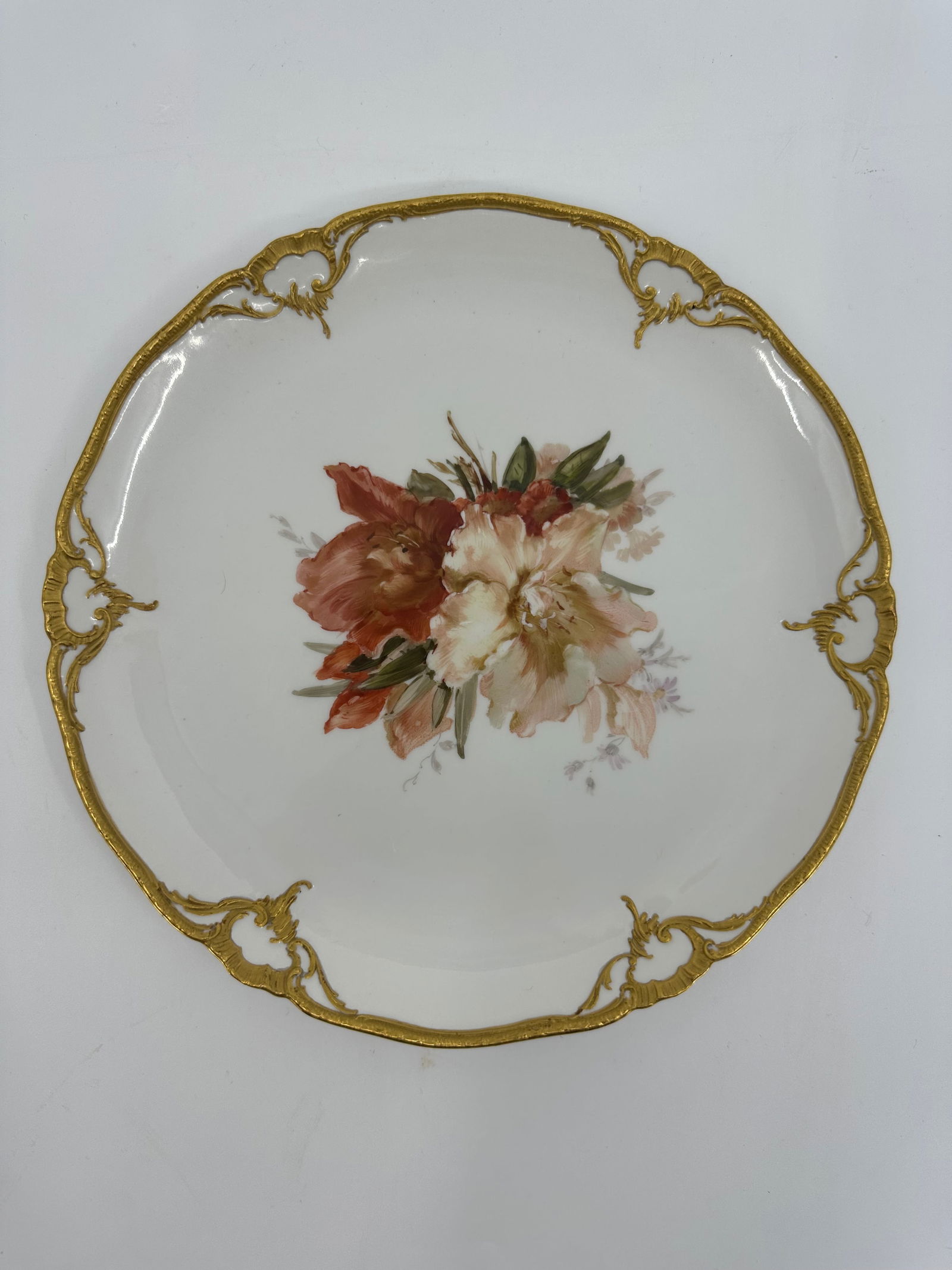 Antique KPM porcelain plate of flowers (1 of 4)