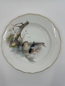 Antique Meissen porcelain fish plate