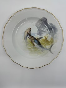 Antique Meissen porcelain fish plate