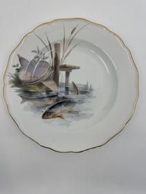 Antique Meissen porcelain fish plate