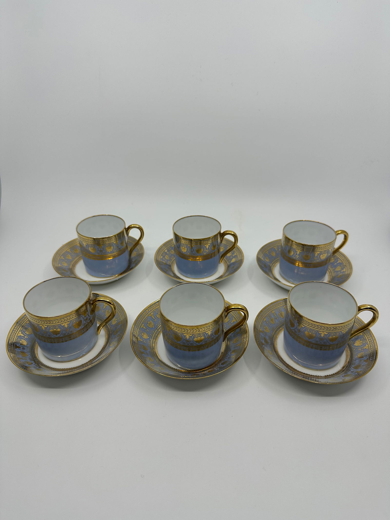 Lot of (6) Antique Sevres 1846 French porcelain cups and saucers (1 of 8)