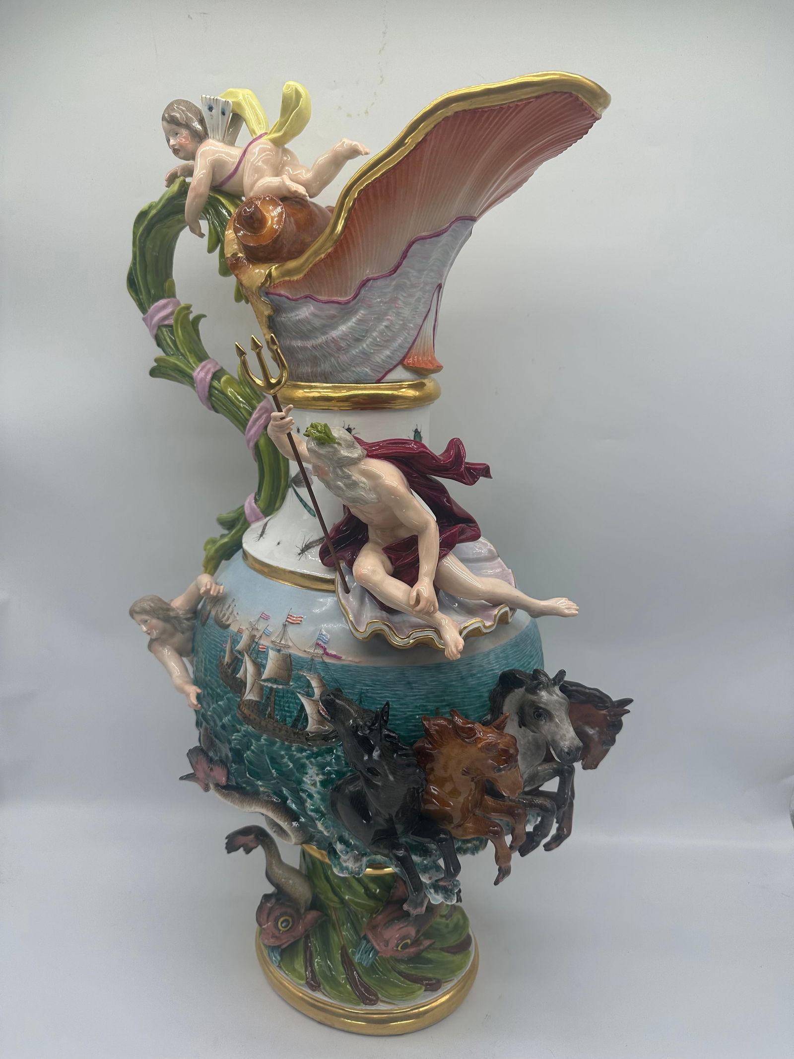 A MEISSEN PORCELAIN 'ELEMENTS' EWER EMBLEMATIC OF WATER (1 of 14)