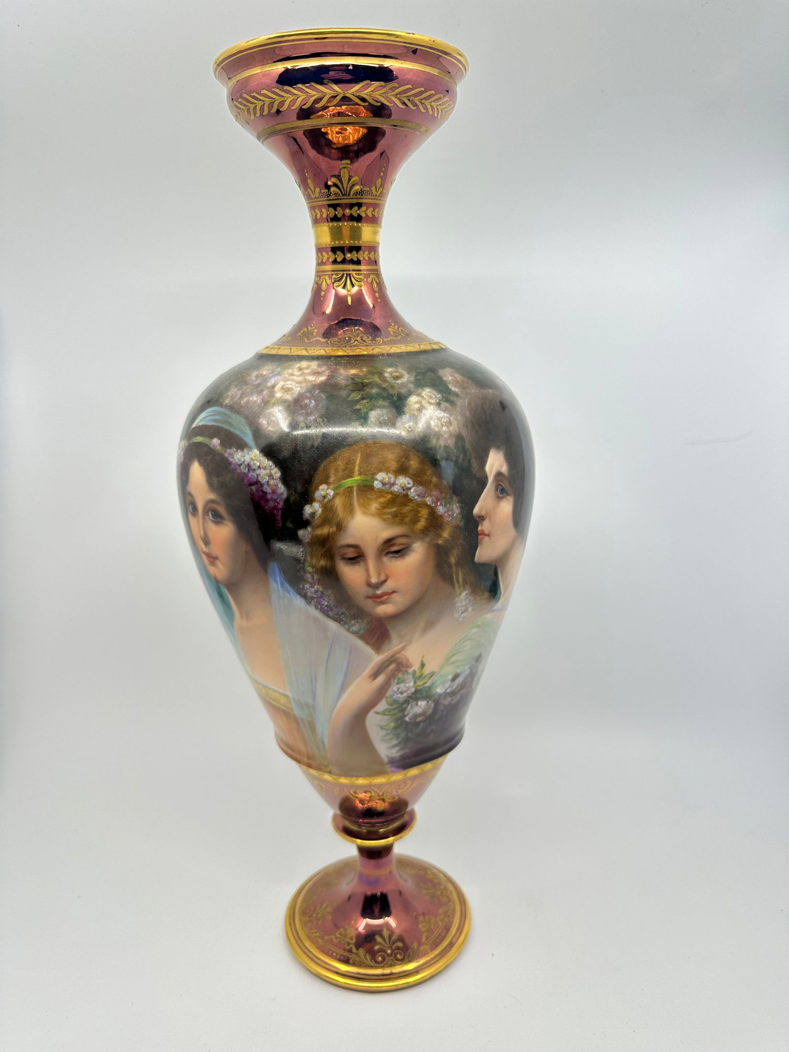 Exceptional Antique Royal Vienna Hand Painted Vase Titled Spring Signed Seller (1 of 5)