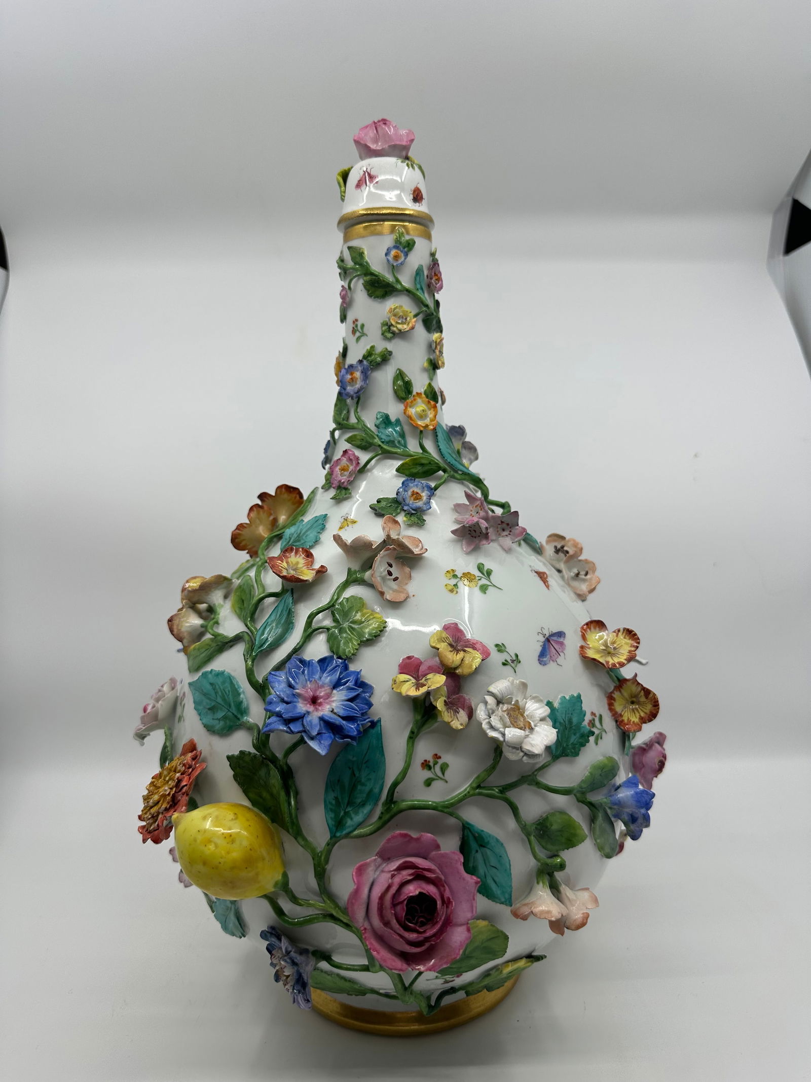 Antique Meissen fruit and flower vase (1 of 9)