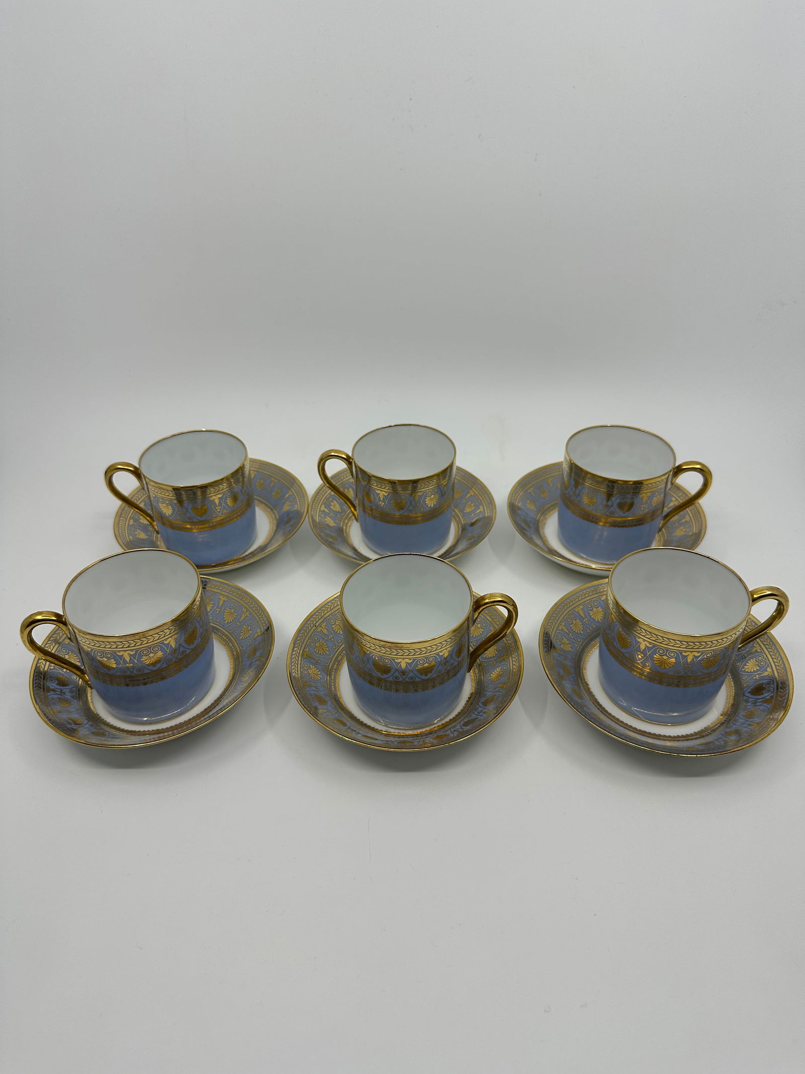 Lot of (6) Antique Sevres 1846 French porcelain cups and saucers (1 of 2)