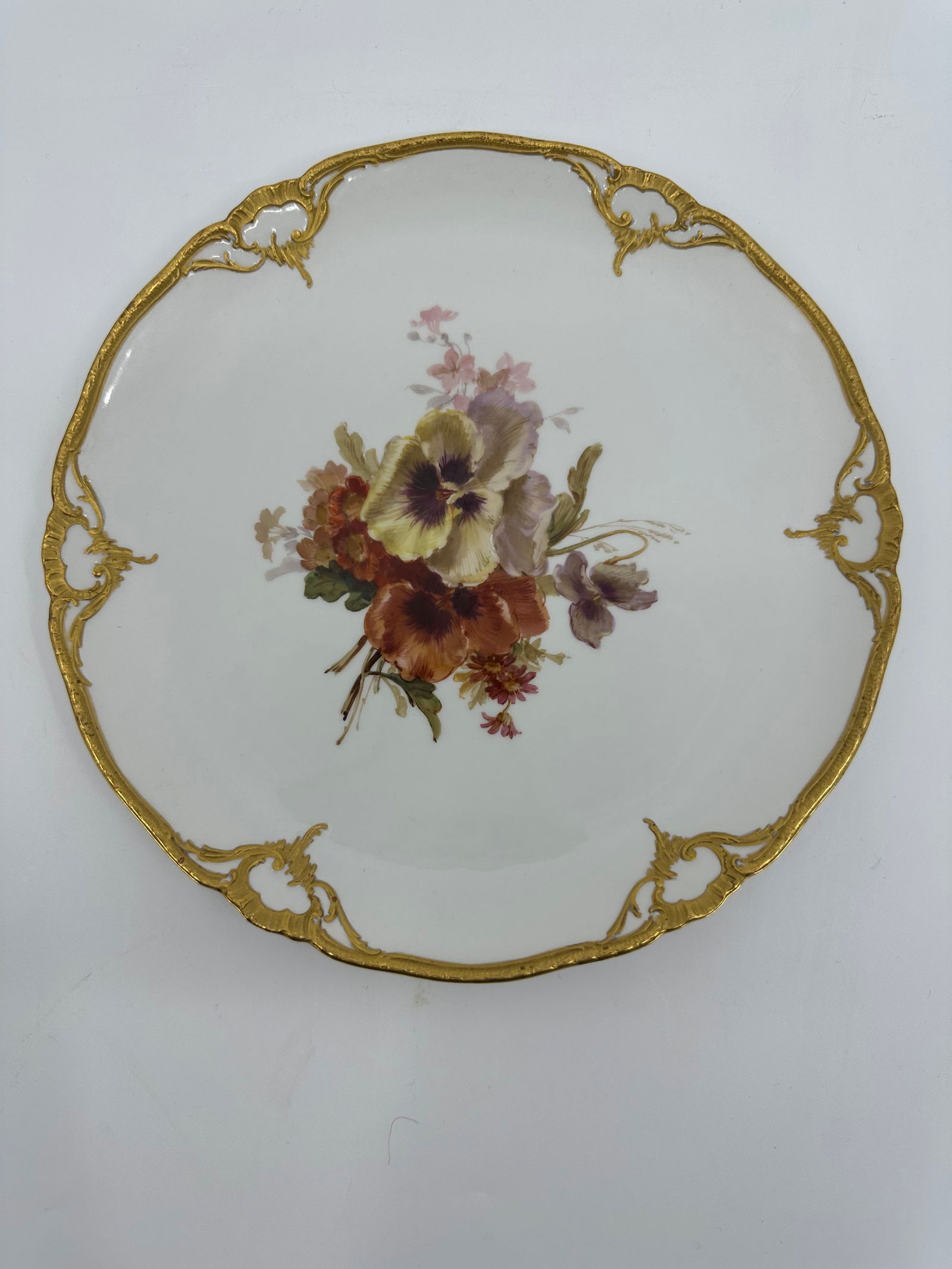 Antique KPM porcelain plate of flowers (1 of 4)