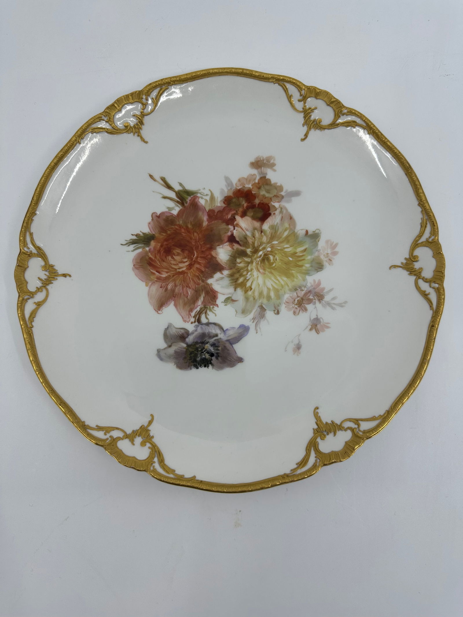 Antique KPM porcelain plate of flowers (1 of 4)