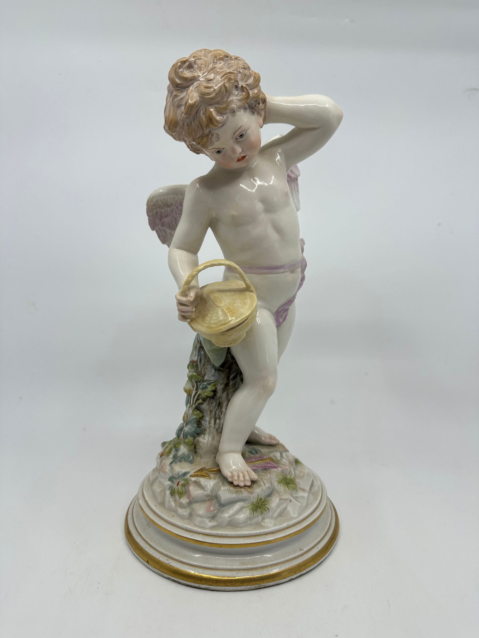 Antique Meissen Large Cupid with basket (1 of 9)
