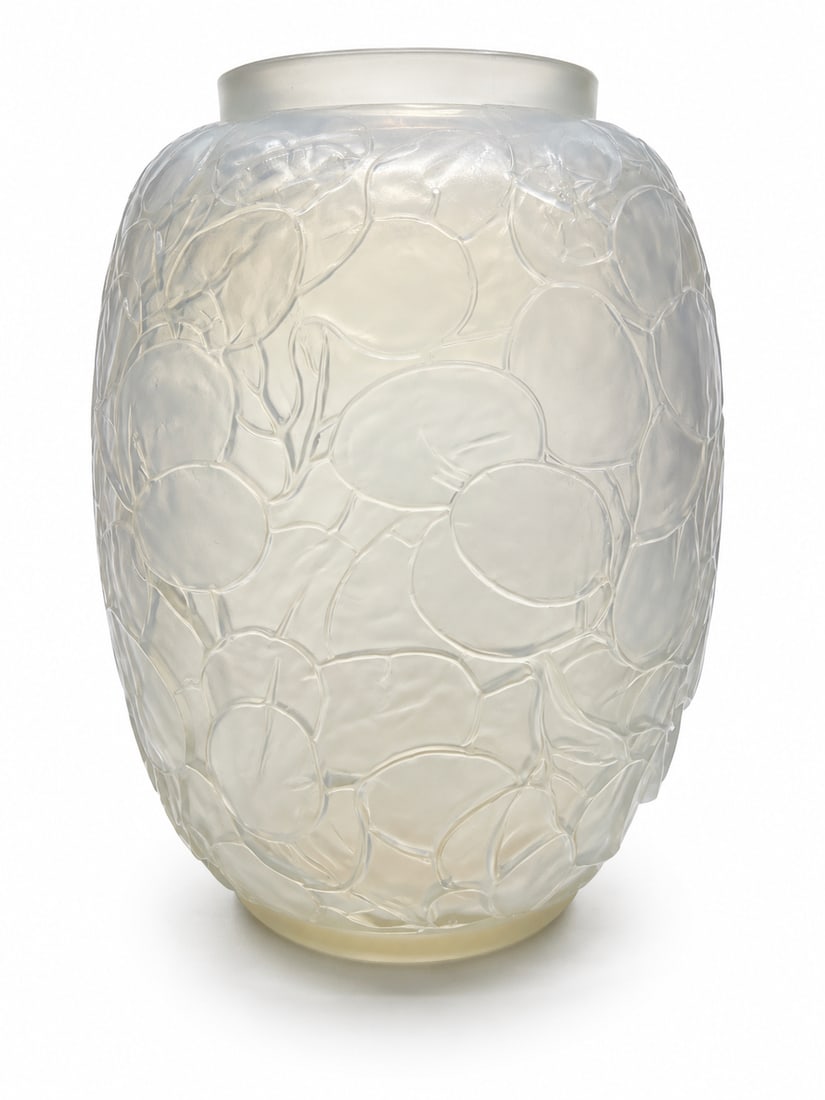 Antique René Lalique Monnaie du Pape Vase, circa 1914 Frosted Glass (1 of 9)