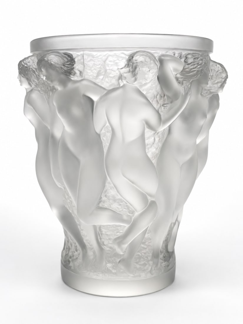 Lalique French Crystal Nude Woman Bacchantes Vase (1 of 12)