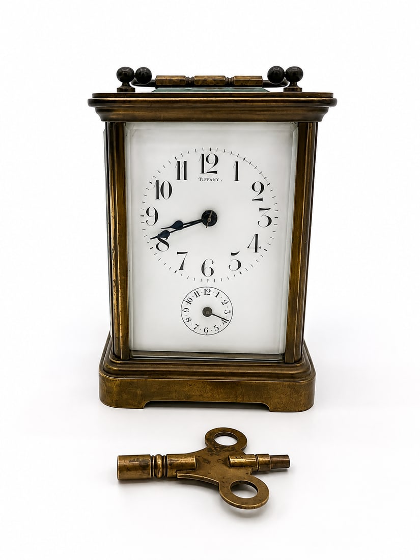 Tiffany & Co. Quarter Hour Repeater Brass Carriage Clock, 19th Century (1 of 8)