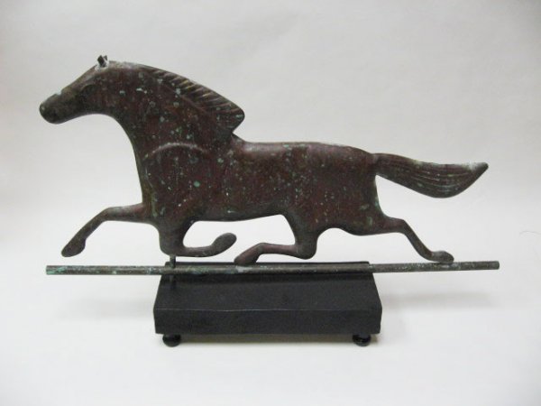 A Copper Running Horse Weathervane,