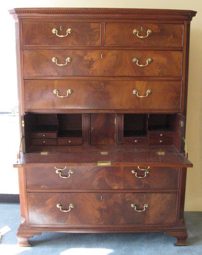 A George III Secretary Chest on Chest, - 2