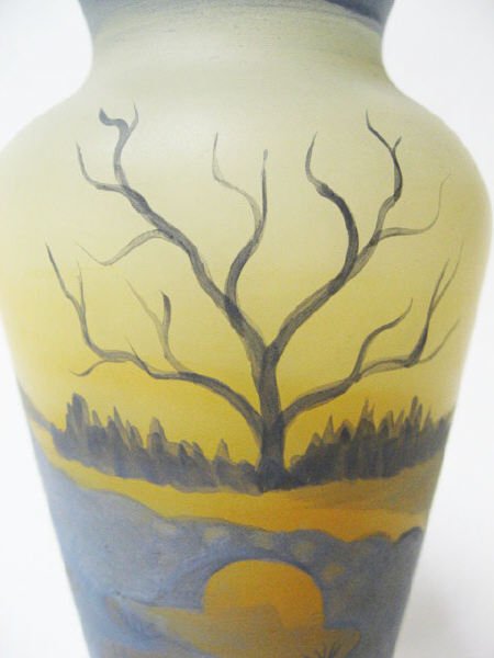 A Painted Hawkes Glass Vase, - 2