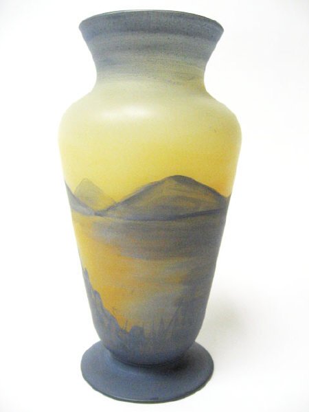 A Painted Hawkes Glass Vase, - 3