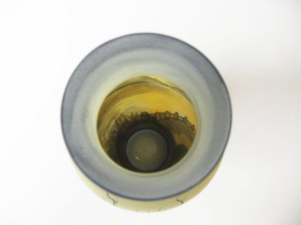 A Painted Hawkes Glass Vase, - 5