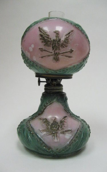 A Painted Glass Fluid Lamp,