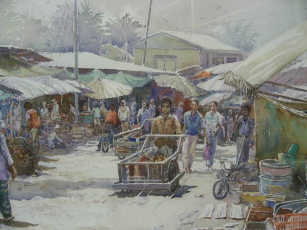 An M. Zain Watercolor, - 2