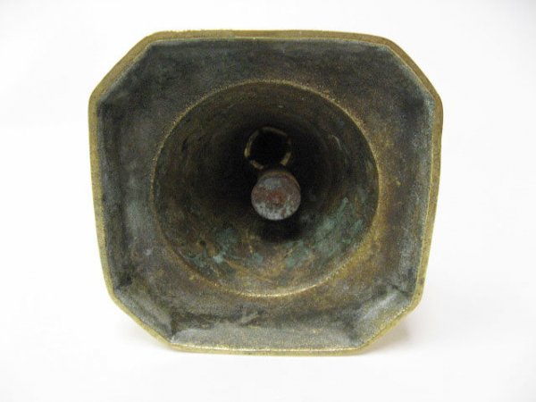 Four Early Brass Candlesticks, - 5