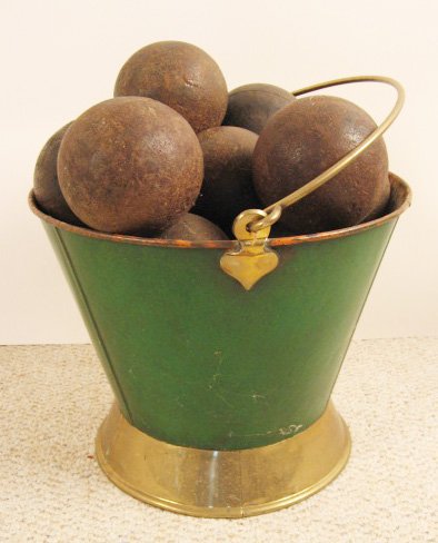 15 Bocce Balls in 19th C French Bucket, - 2
