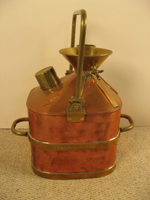 English Petrol Measure Copper & Brass,