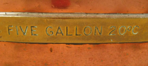English Petrol Measure Copper & Brass, - 3