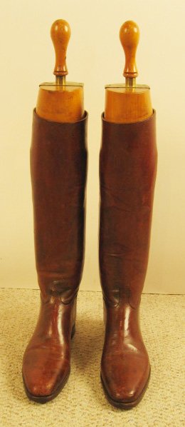 Pair English Riding Boots with trees c. 1930,