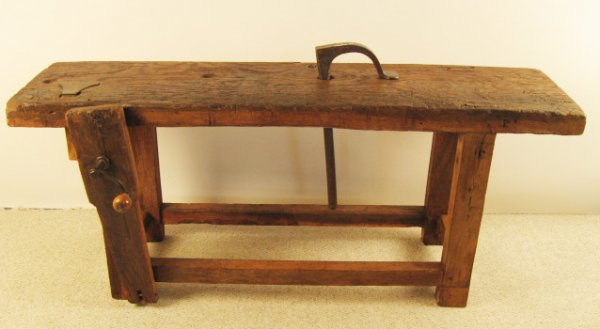 Old French Wooden Work Bench Lyon c. 1875,