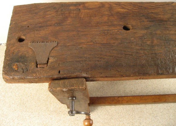 Old French Wooden Work Bench Lyon c. 1875, - 4