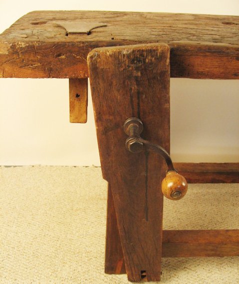 Old French Wooden Work Bench Lyon c. 1875, - 5