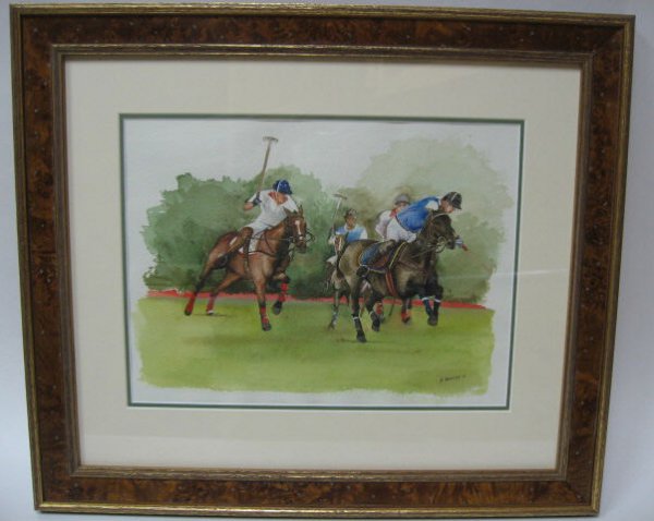 Hanna Smith Watercolor "Polo Players",