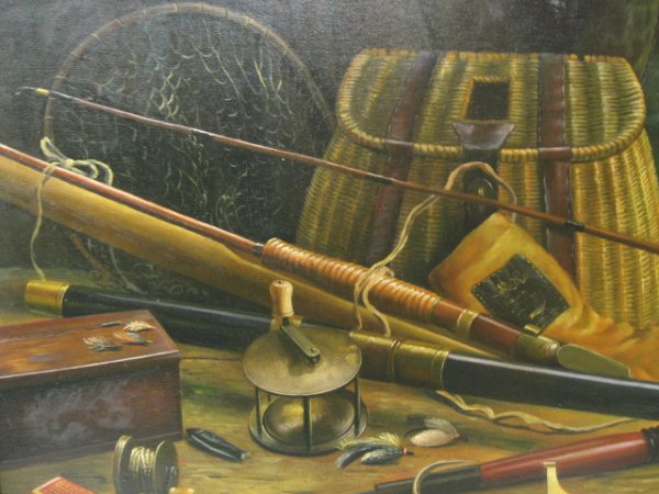 Snell Oil on Canvas of Fishing Rods & Reels - 3