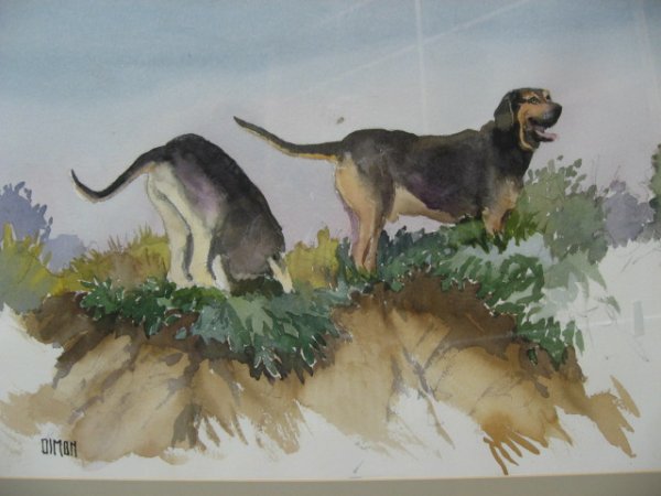Richard Dimon Watercolor "Dogs", - 3