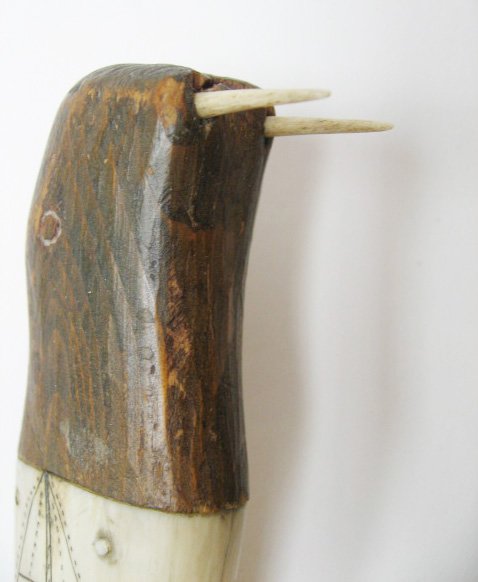 Tooth Cribbage Board in shape of walrus - 5