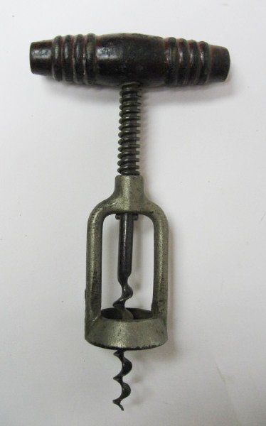 Old Spring Load Wooden Handle Corkscrew