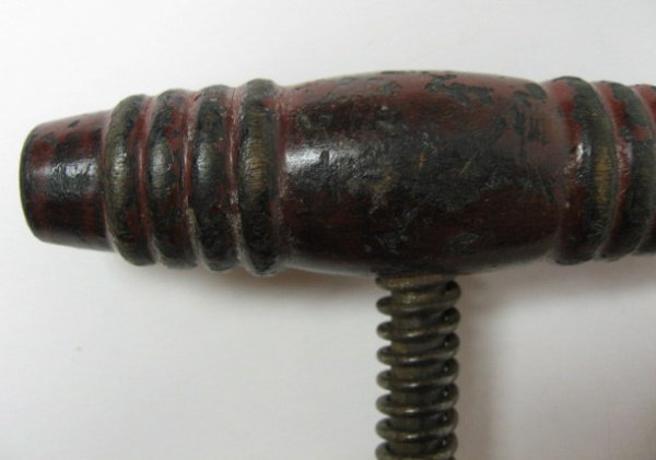 Old Spring Load Wooden Handle Corkscrew - 2