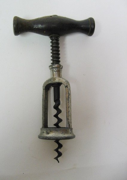 Old Spring Load Wooden handle Corkscrew
