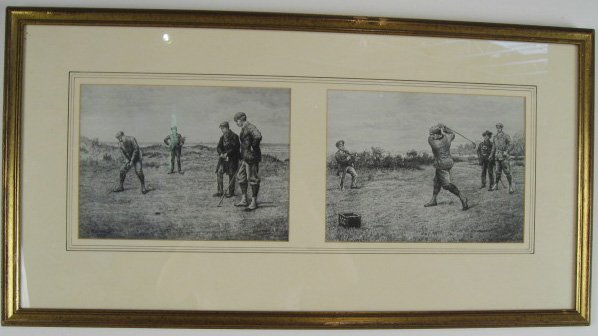 C.E Brock Etchings:"The Put" and "The Drive",