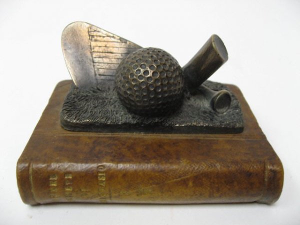 Golf Figural Paperweight w/ original English