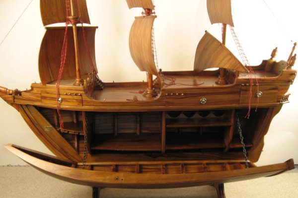 "Mayflower" Ship Bar / Cabinet by Heritage Range - 7