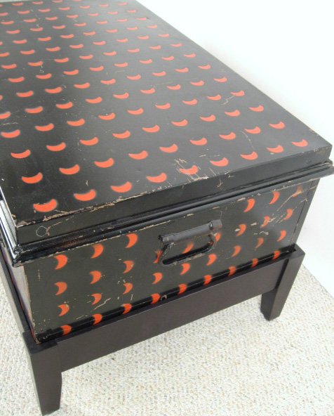 English Metal Military Trunk on stand - 3