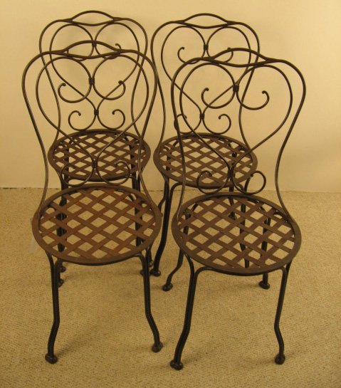 4 French Bistro Metal Chairs