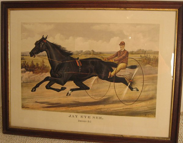 Large Currier & Ives Print "Jay Eye See",