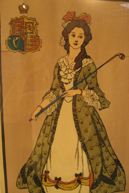 F.T Richards Lithograph of Lady Golfer in Costume - 3