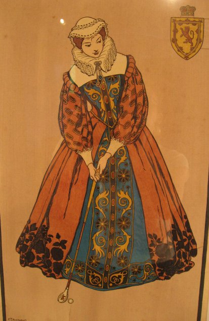 F.T Richards Lithograph of Lady Golfer in Costume - 3